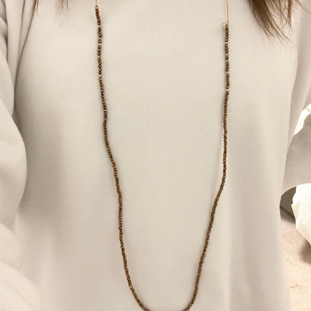 Betsy Pittard Bronze/Gold Beaded Necklace NWOT